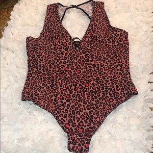 Victoria’s Secret Animal Print Body Suit Med NWT